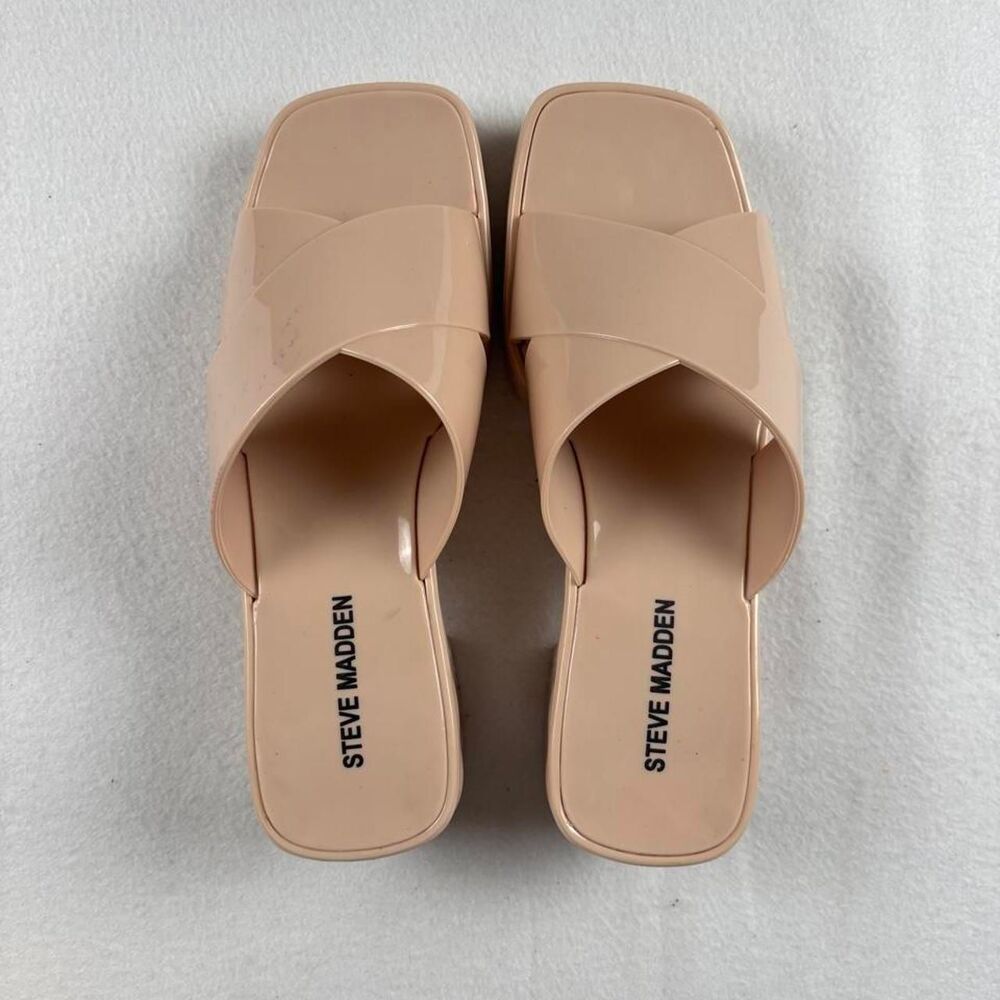 Steve Madden Nude Platform Slide Sandals Women’s Size 7 Y2K Minimalist